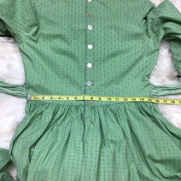 Vintage 30’s Handmade Prairie Peasant Maxi Dress Micro Floral Bow Cottage-core - Picture 10 of 15